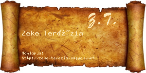 Zeke Terézia névjegykártya